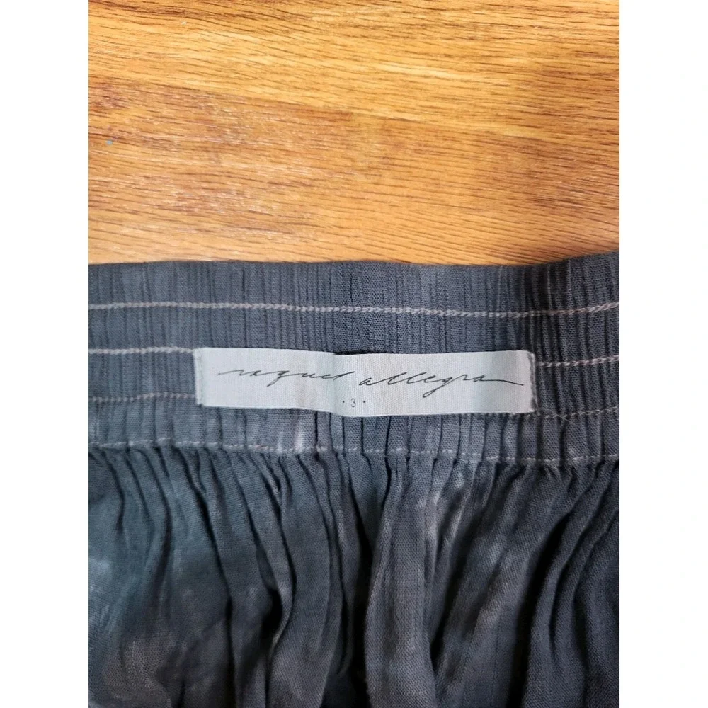 Raquel Allegra‎ Gray Tie Dye Rayon Hi Low Skirt Size 3 Pull On Boho Indie